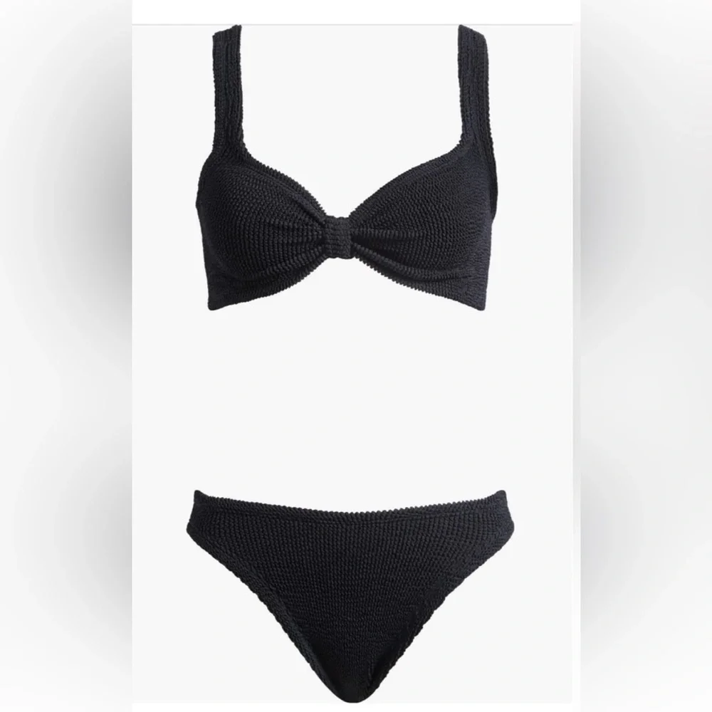 Hunza G Bonnie 2pc Bikini Set Black Swimwear OS NWT 255$ - Picture 7 of 12